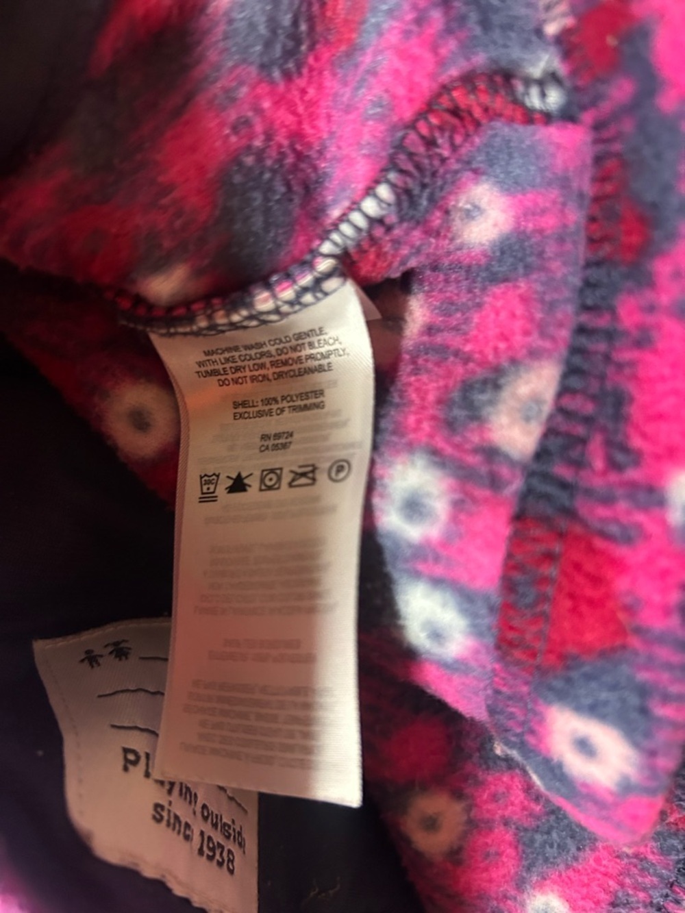 Columbia Girls 14/16 Pink Floral Fleece Full Zip Jacket Youth Large - Picture 4 of 11
